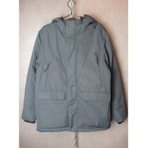 Norden Men's Insulated Puffer Hooded‎ Winter Jacket Blue Size M Vegan Down
